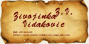 Živojinka Vidaković vizit kartica